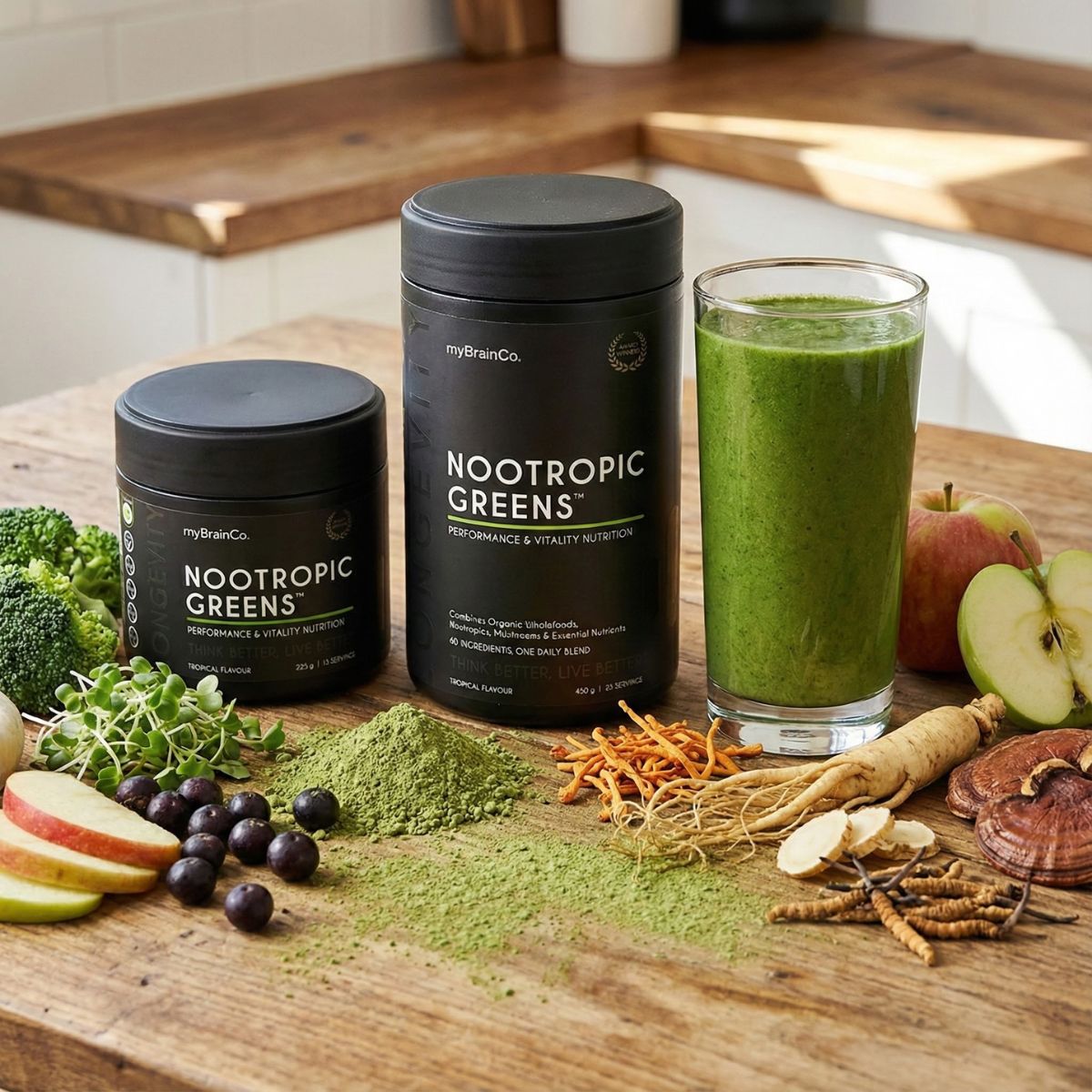 Comprehensive daily nutrition |for body, brain and vitality