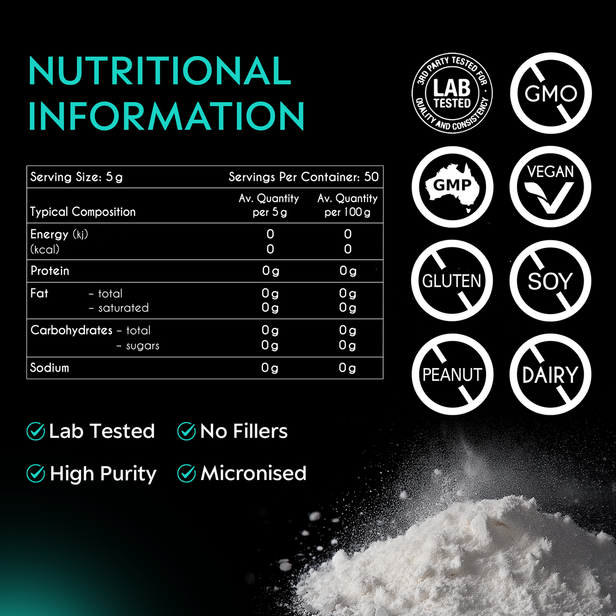 Creatine Monohydrate | Micronised & Lab-Tested | myBrainCo