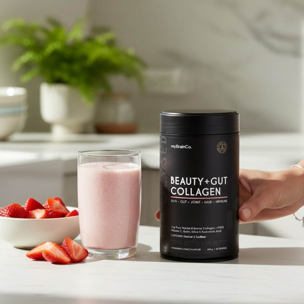 Daily support for radiant skin and gut wellbeing