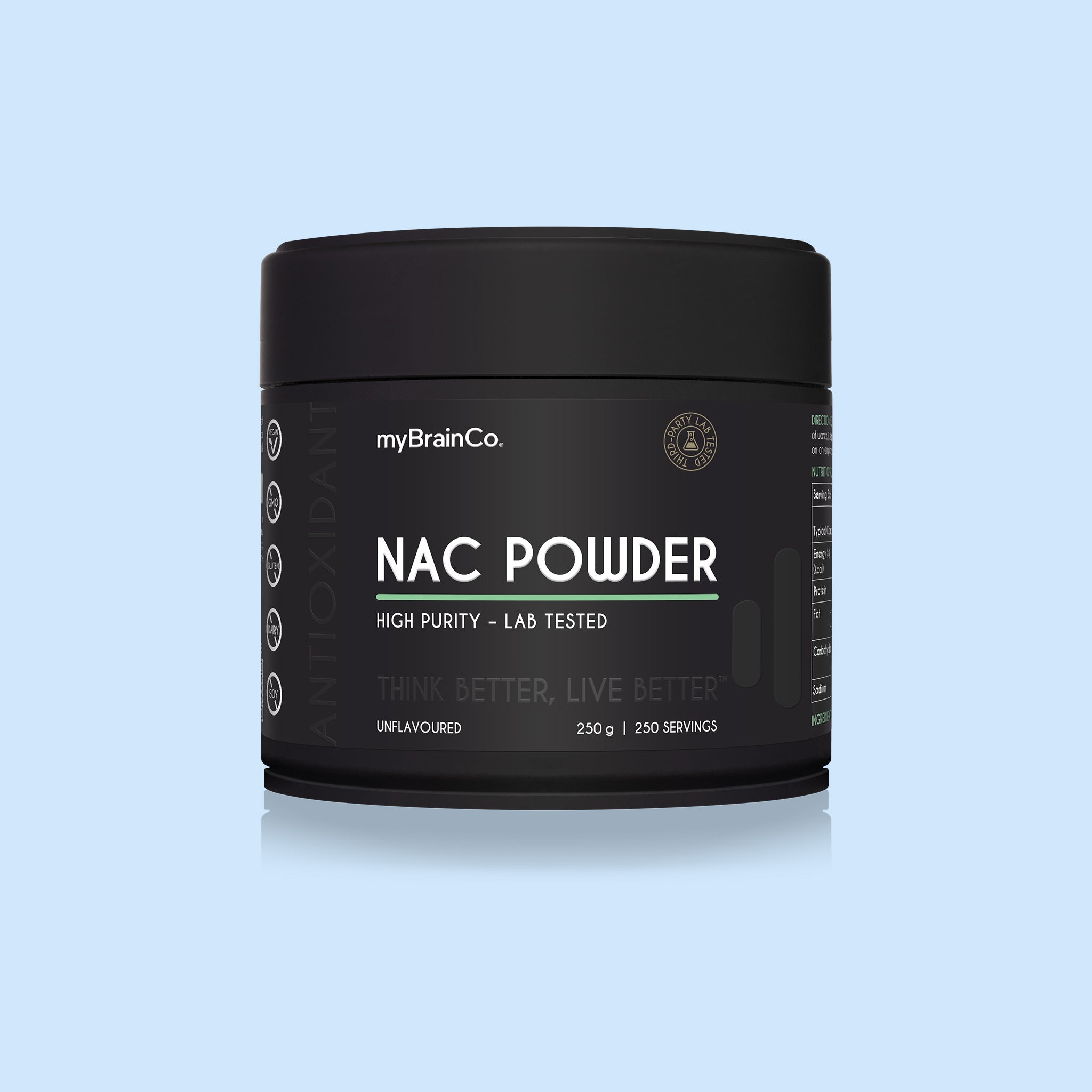 NAC Powder 250g | Pure N-Acetyl-Cysteine Powder | myBrainCo